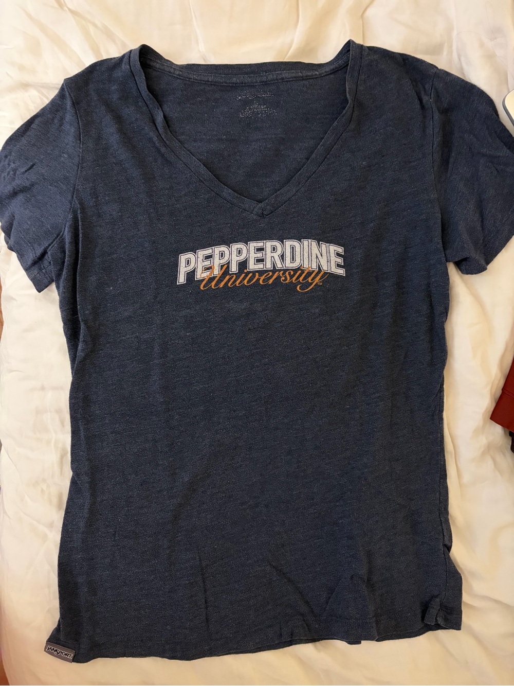 Jansport Navy V-Neck Pepperdine University Tee